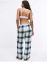 Marks & Spencer Marks & Spencer kockás, széles szárú pizsamanadrág pamut keverékből tengerészkék