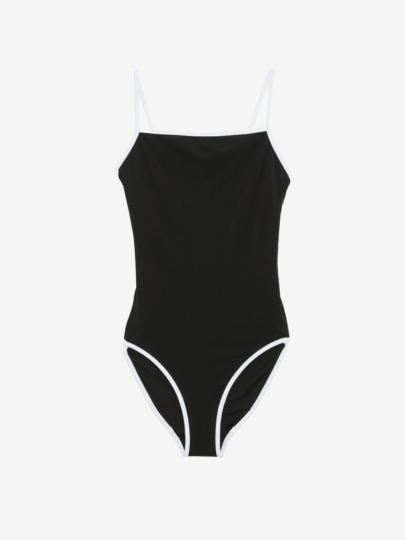 Marks & Spencer Fürdőruha kontrasztos szegéllyel és szögletes nyakkivágással Marks & Spencer black