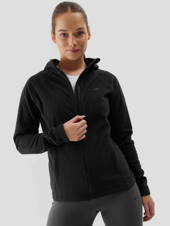 4F 4F Női szabályos cipzáras fleece kapucnis pulóver kapucnival