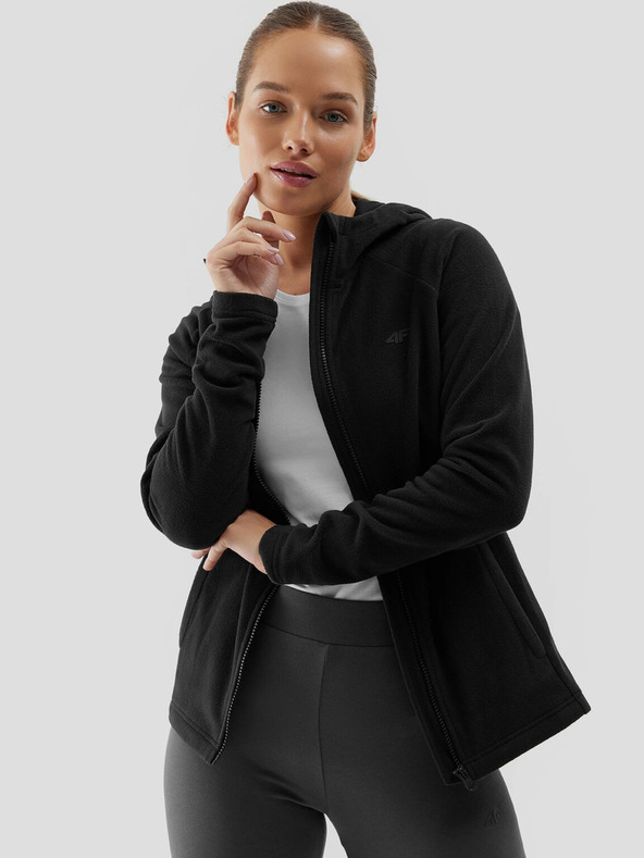 4F 4F Női szabályos cipzáras fleece kapucnis pulóver kapucnival