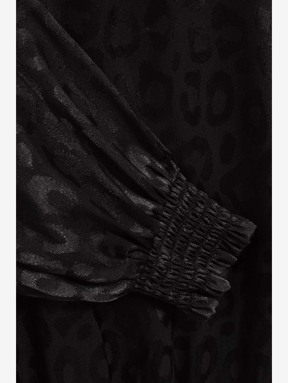 Moodo Moodo fekete póló fodros ujjakkal