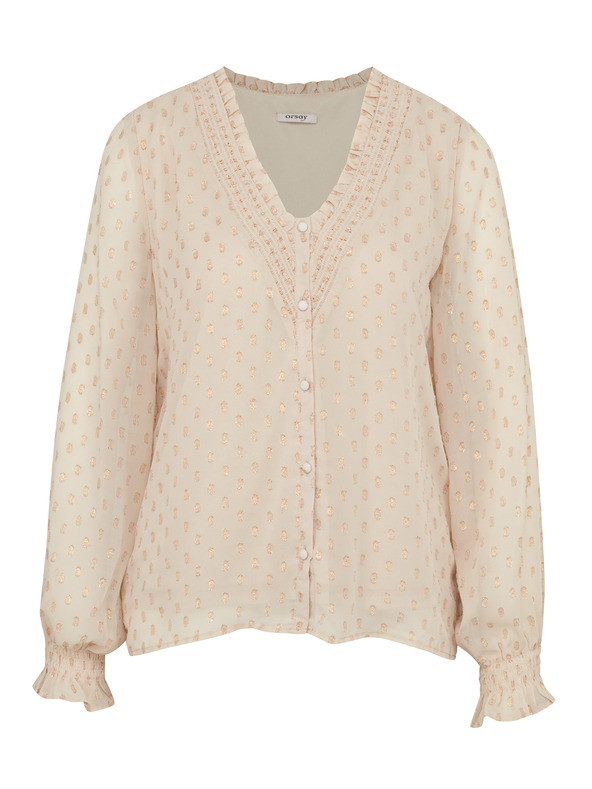 Orsay Orsay bézs női blúz hosszú ujjakkal