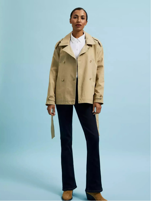 Moodo Moodo bézs színű rövid női trencsekk Moodo