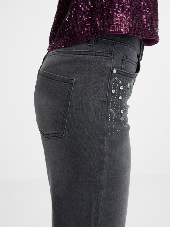 Orsay ORSAY sötét szürke női wide leg farmernadrág