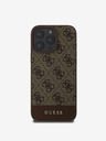 Guess Guess PU 4G csíkos csíkos hátlapi borító iPhone 16 Pro Max készülékhez Barna