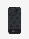 Guess Guess PU 4G csíkos csíkos hátlap iPhone 16 Pro Max készülékhez Szürke