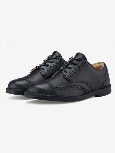 Vasky Fekete női bőr félcsizma - tavaszi / őszi cipő, cipő Vasky Brogue Low Noir