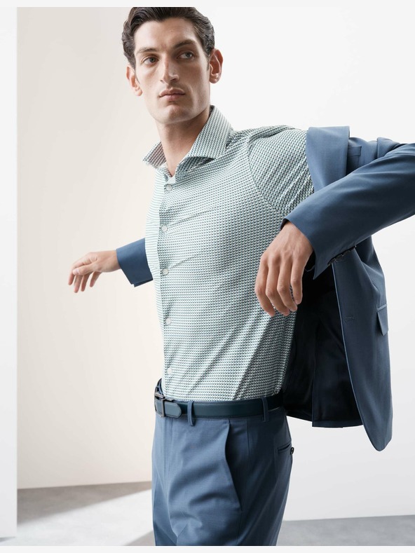 Marks & Spencer Stretch funkcionális ing Fitted Marks & Spencer kék