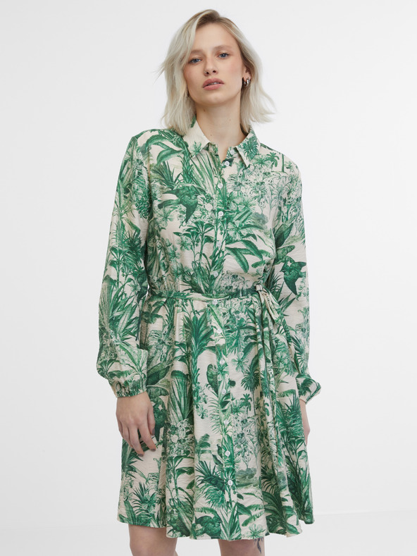 Orsay ORSAY zöld és bézs női ing ruha