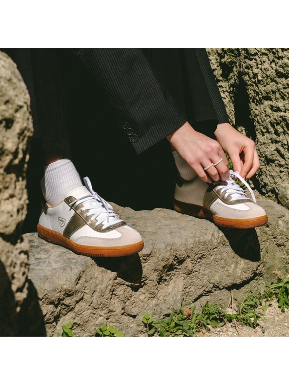 Vasky Férfi bőr tornacipő / csizma fehér-arany Botas Iconic All Stars 62