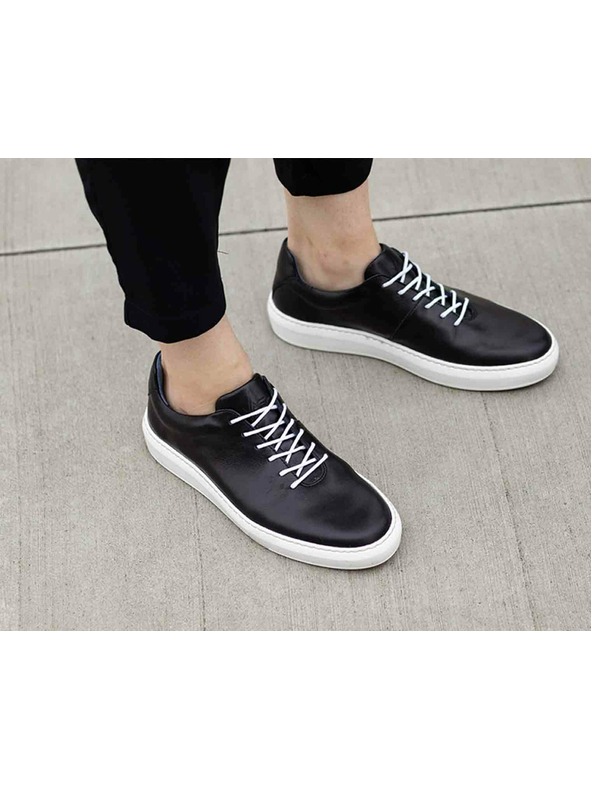 Vasky Női bőr tornacipő / csizma fekete-fehér Vasky Teny