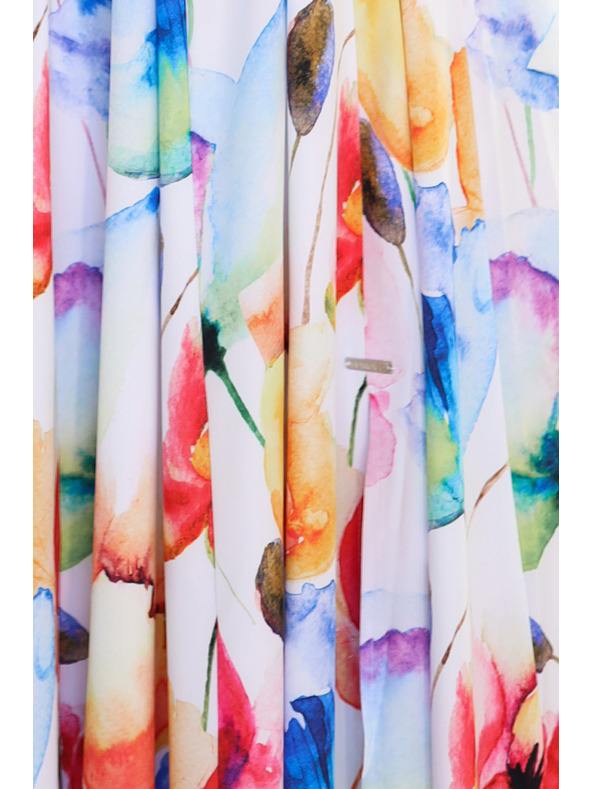 numoco Hosszú nyári ruha övvel - színes virágmintás Numoco