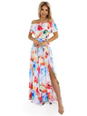 numoco Hosszú nyári ruha övvel - színes virágmintás Numoco
