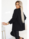 numoco Női klasszikus kabát fodros ujjakkal - fekete