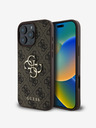 Guess Guess PU 4G fémlogós fém hátlap iPhone 16 Pro Max-hoz Barna