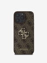 Guess Guess PU 4G fémlogós fém hátlap iPhone 16 Pro Max-hoz Barna