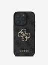 Guess Guess PU 4G fém logós fém hátlap az iPhone 16 Pro készülékhez Szürke