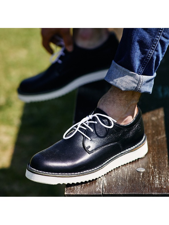 Vasky Női bőr félcsizma Fekete-fehér - Tavasz / Ősz Vasky Derby Csizma