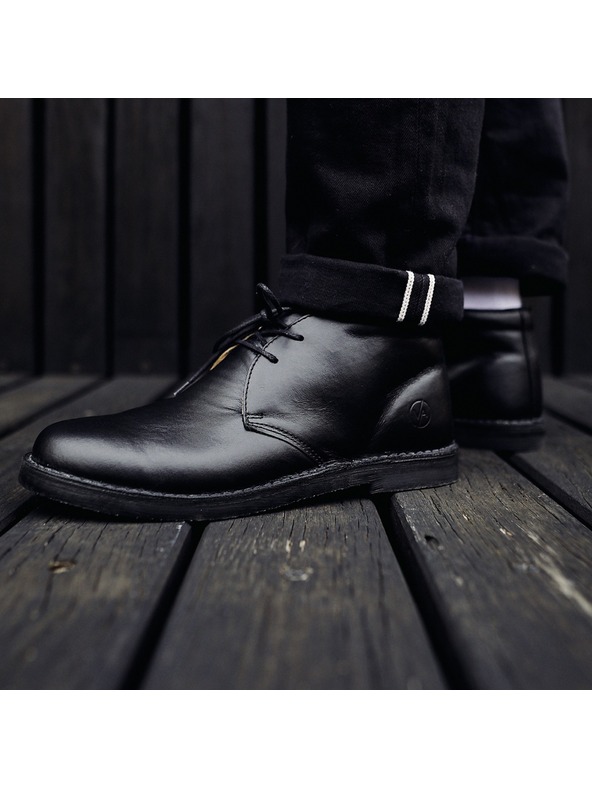 Vasky Női bőr bokacsizma fekete - tavaszi / őszi csizma, cipő Vasky Desert