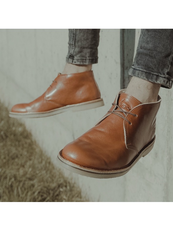 Vasky Női bőr bokacsizma barna - tavaszi / őszi csizma, cipő Vasky Desert Cognac