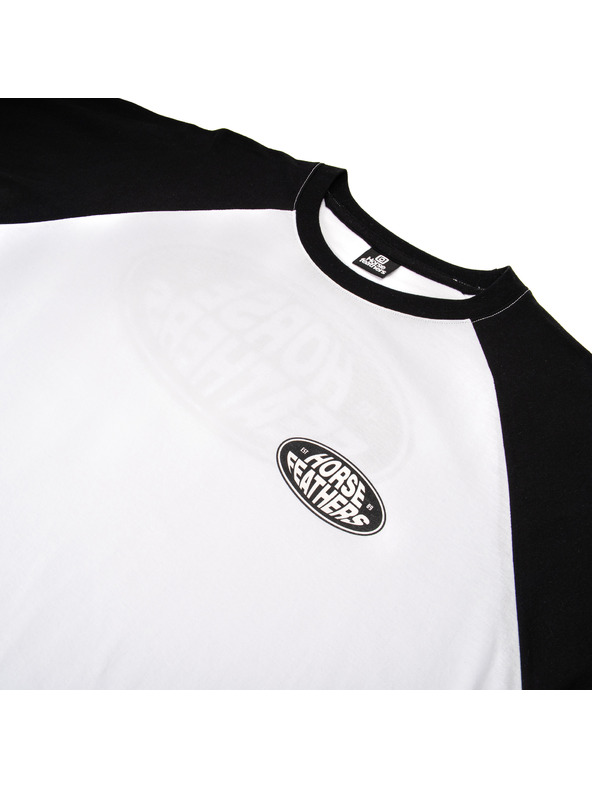 Horsefeathers Dynamo Raglan póló - fehér/fekete HORSEFEATHERS