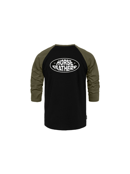 Horsefeathers Dynamo Raglan póló - fekete/égett olajbogyó HORSEFEATHERS