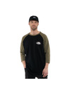 Horsefeathers Dynamo Raglan póló - fekete/égett olajbogyó HORSEFEATHERS