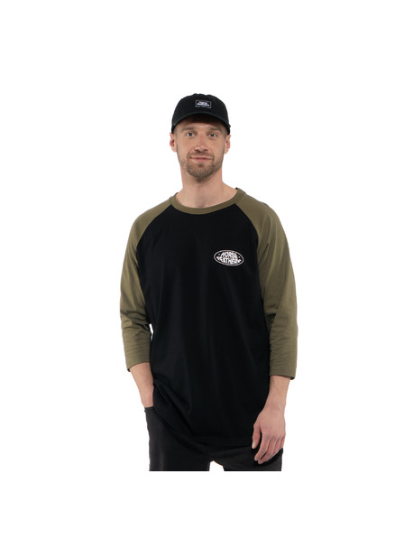 Horsefeathers Dynamo Raglan póló - fekete/égett olajbogyó HORSEFEATHERS
