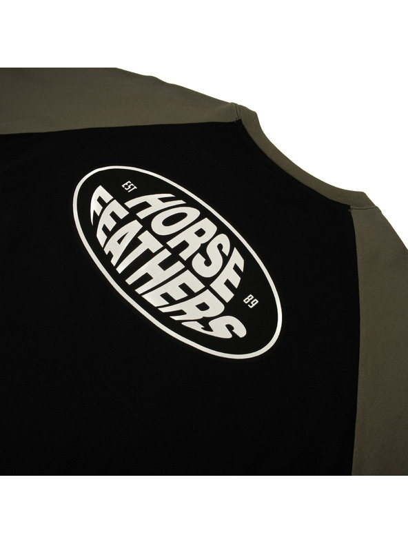 Horsefeathers Dynamo Raglan póló - fekete/égett olajbogyó HORSEFEATHERS