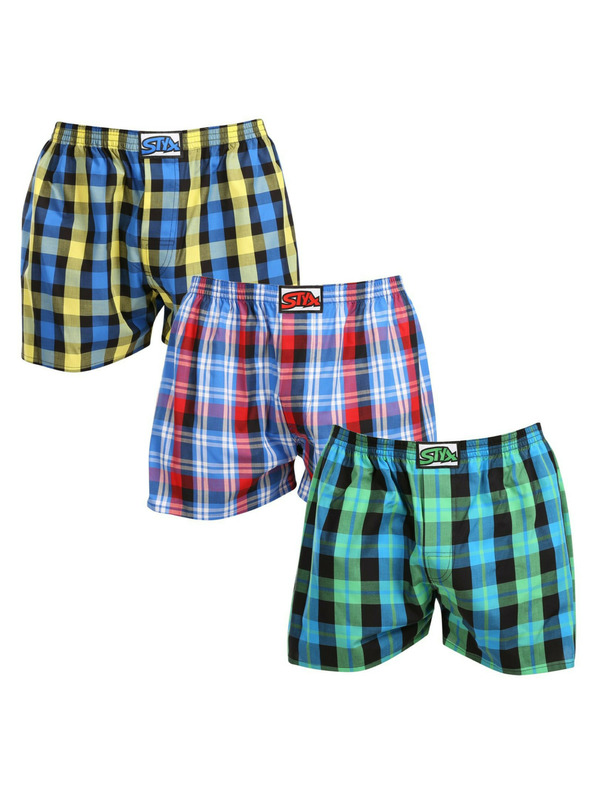 Styx Három darabos készlet - férfi Styx klasszikus gumi oversized rövidnadrág többszínű
