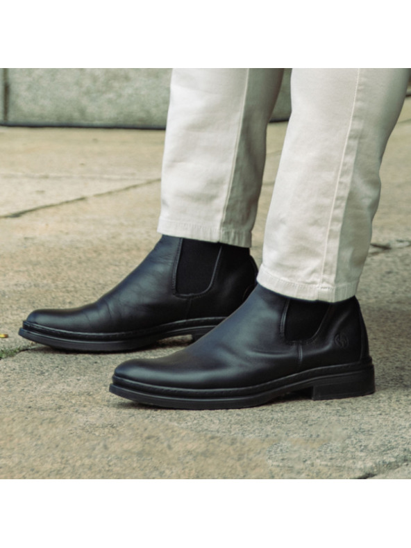 Vasky Férfi bőr Chelsea csizma Fekete Vasky Chelsea