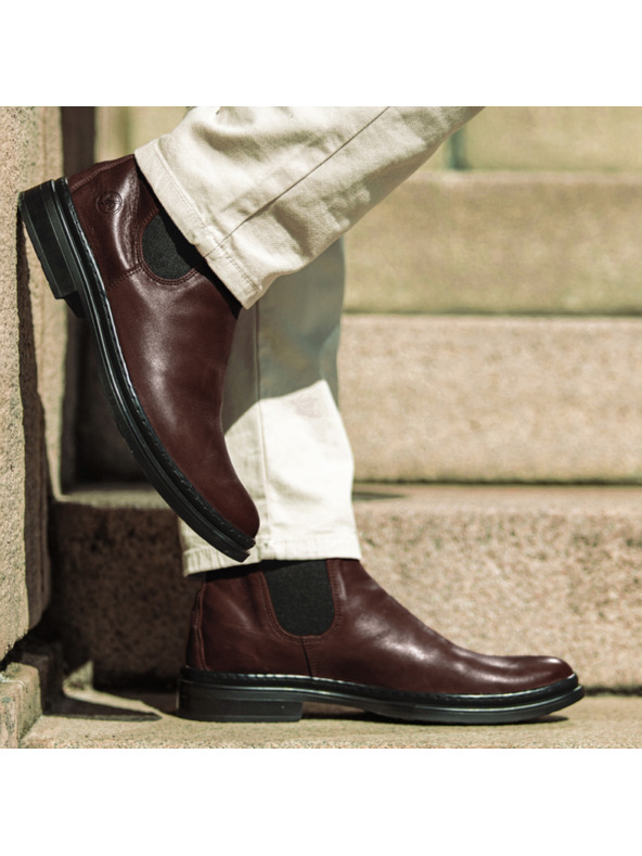 Vasky Férfi bőr Chelsea csizma Sötét Barna Vasky Chelsea Sötét Barna