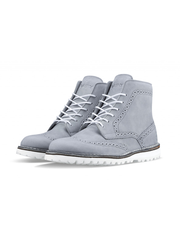 Vasky Férfi bőr bokacsizma szürke - tavaszi / őszi csizma, cipő Vasky Brogue High Grey