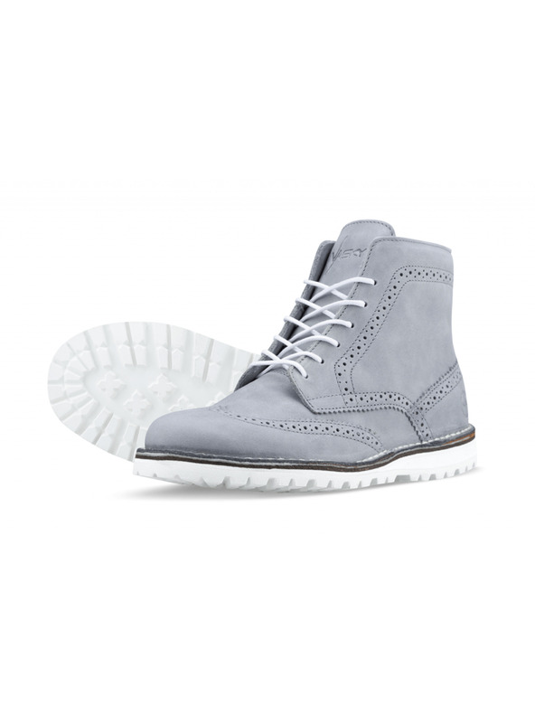 Vasky Férfi bőr bokacsizma szürke - tavaszi / őszi csizma, cipő Vasky Brogue High Grey