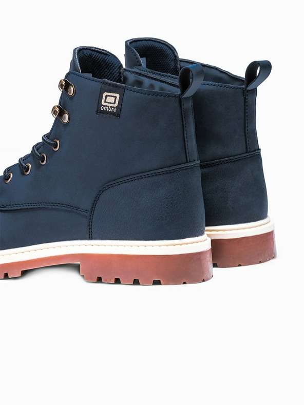 Ombre Clothing Sötétkék férfi téli bokacsizma Ombre Clothing