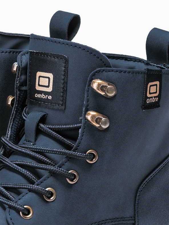 Ombre Clothing Sötétkék férfi téli bokacsizma Ombre Clothing