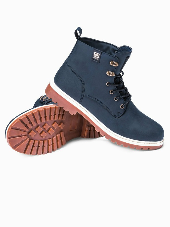 Ombre Clothing Sötétkék férfi téli bokacsizma Ombre Clothing