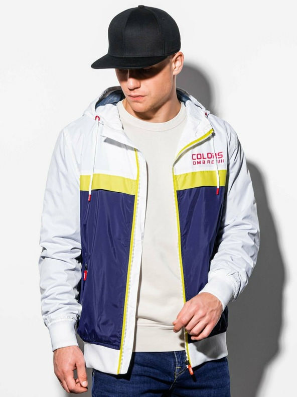 Ombre Clothing Kék-fehér férfi tavaszi dzseki Ombre ruházat C438