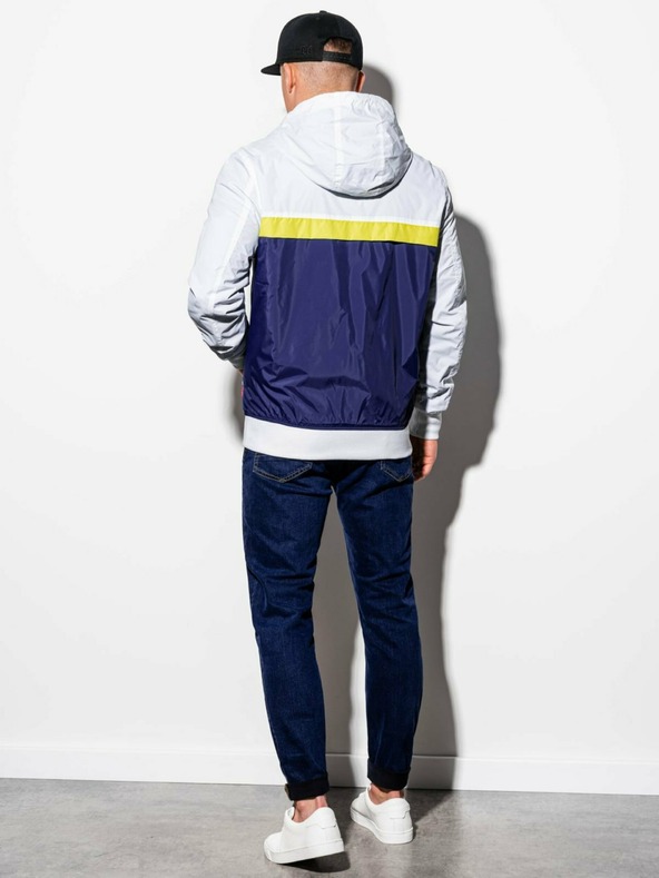 Ombre Clothing Kék-fehér férfi tavaszi dzseki Ombre ruházat C438