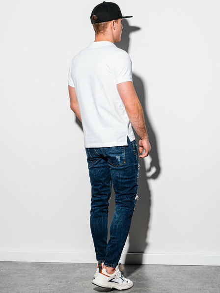 Ombre Clothing Fehér férfi alap póló póló Ombre Clothing