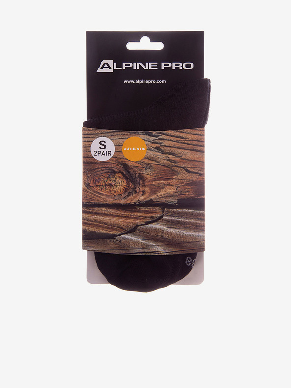 ALPINE PRO Fekete uniszex zokni - 2 pár ALPINE PRO 2ULIANO