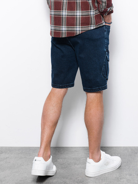 Ombre Clothing Sötétkék férfi farmer rövidnadrág Ombre Clothing W362