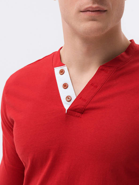 Ombre Clothing Piros férfi póló Ombre Clothing L133