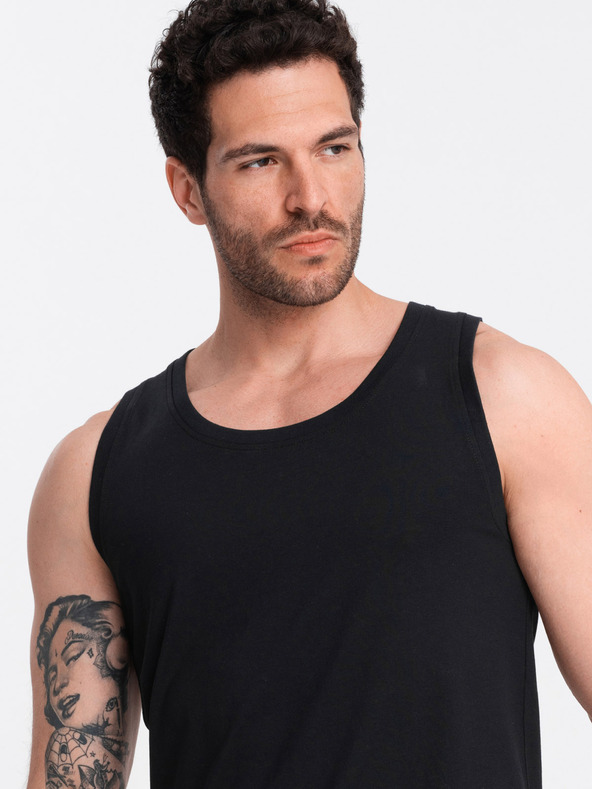 Ombre Clothing Fekete férfi pamut alap tank top Ombre ruházat