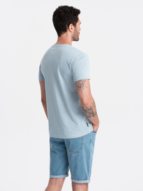 Ombre Clothing Világoskék férfi basic póló Ombre Clothing Ombre Clothing