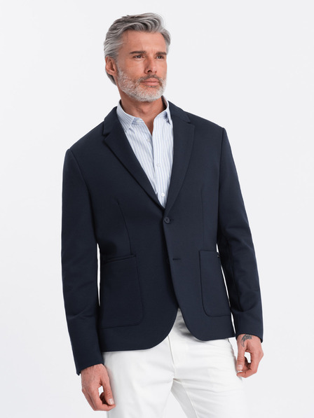 Ombre Clothing Sötétkék férfi kabát zsebekkel Ombre Clothing Ombre Clothing