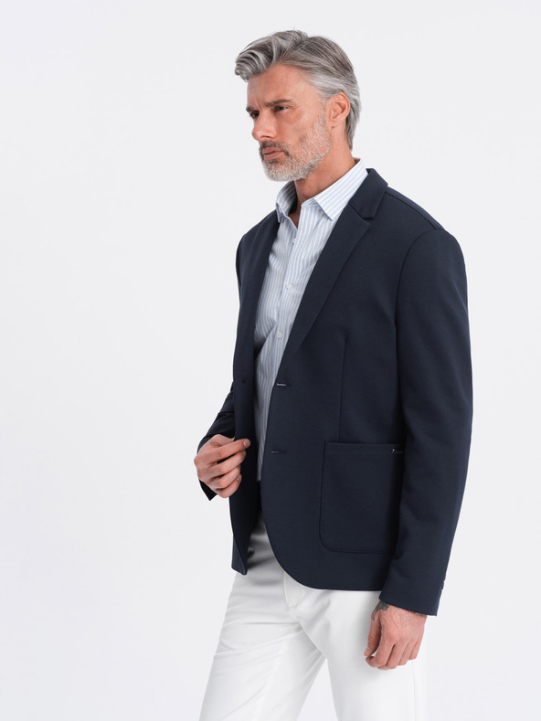 Ombre Clothing Sötétkék férfi kabát zsebekkel Ombre Clothing Ombre Clothing