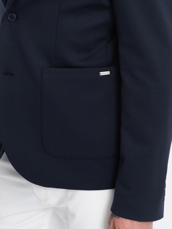 Ombre Clothing Sötétkék férfi kabát zsebekkel Ombre Clothing Ombre Clothing