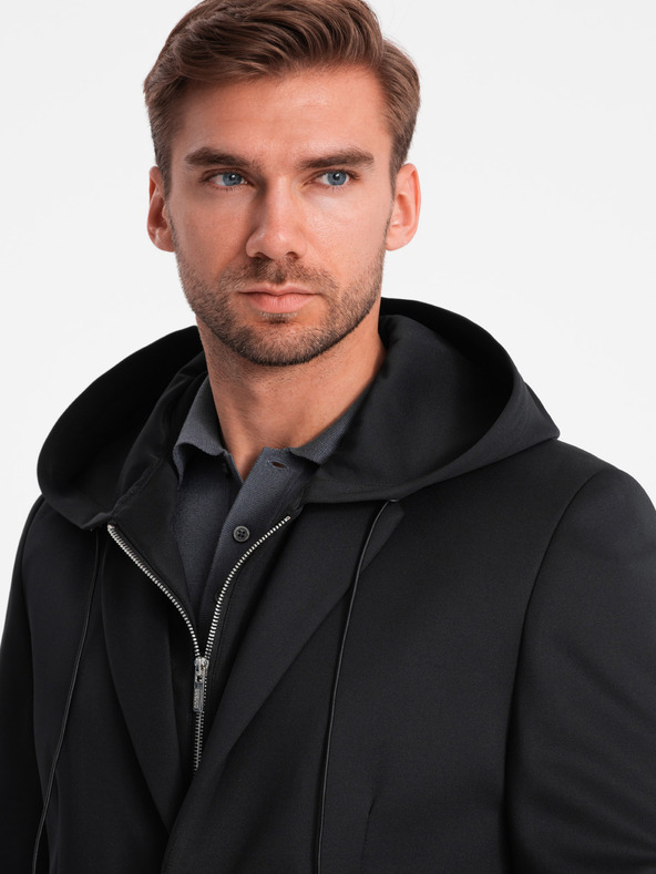 Ombre Clothing Férfi kabát kivehető béléssel és kapucnival Ombre Ruházat