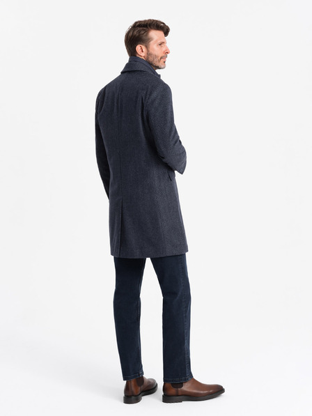 Ombre Clothing Ombre Clothing V2 OM-COWC-0121 Férfi gyapjúkeverékből készült, gombos férfi kabát
